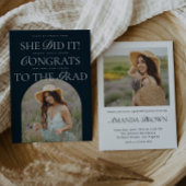 Sie machte es Navy Arch Hybrid Schriftart Moderner Einladung