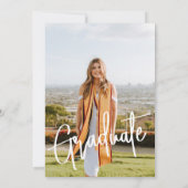 Sie machte es rosa Foto Moderner, trendiger Abschl Einladung (Rückseite)