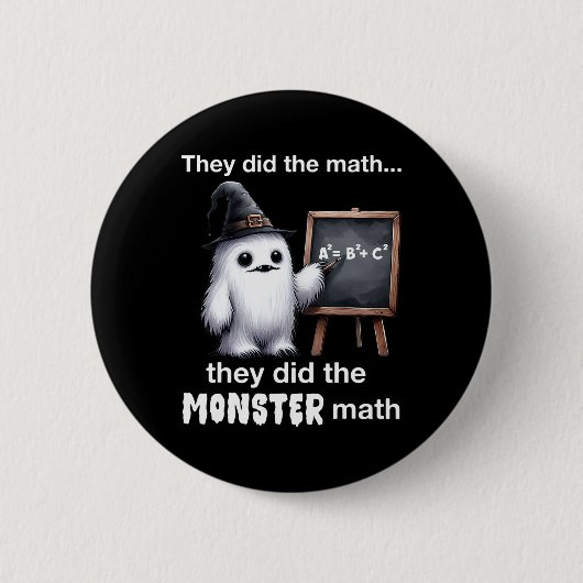 Sie machten das Monster Mathe Yeti Funny Halloween Button (Vorderseite)