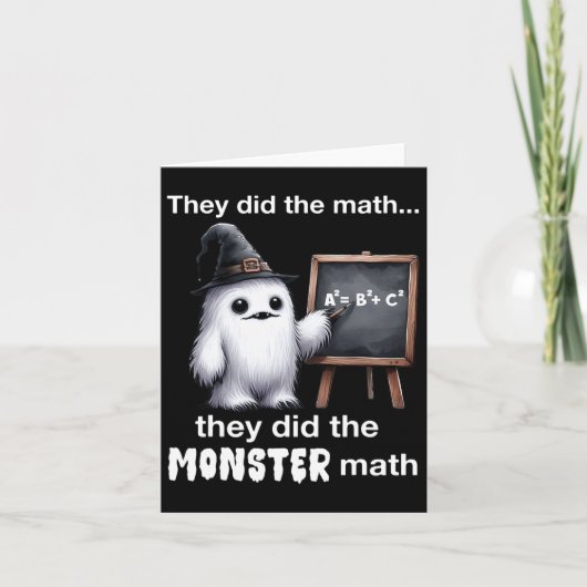 Sie machten das Monster Mathe Yeti Funny Halloween Karte (Vorderseite)