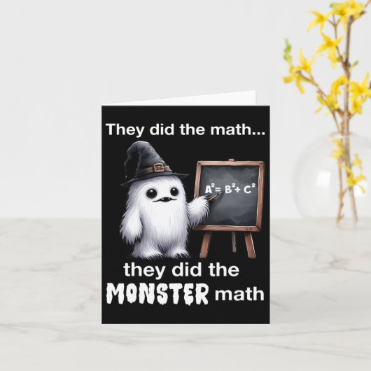 Sie machten das Monster Mathe Yeti Funny Halloween Karte (Gelbe Blume)