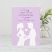 Sie + Me = Drei Schwangerschaftsankündigung Einladung (Stehend Vorderseite)