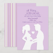 Sie + Me = Drei Schwangerschaftsankündigung Einladung (Vorne/Hinten)