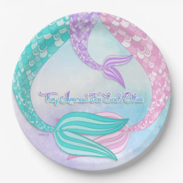 Sie Meerjungfrau für einander Pappteller