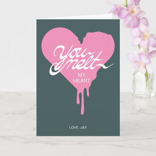 Sie meinen Valentinstag Herzkarte (PINK) Karte (Orchidee)