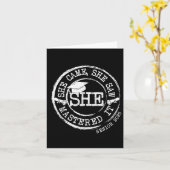 Sie meisterte es meistern Degree Abschluss Retro C Karte (Gelbe Blume)