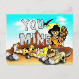 SIE MINE - Funny Prehistorischer Caveman Valentine Feiertagspostkarte