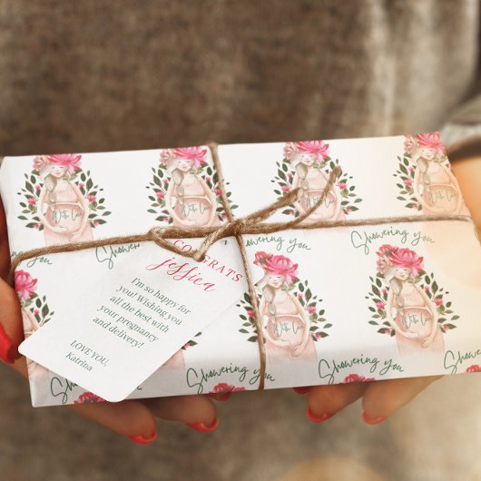 Sie mit Liebe und Papiertüchern duschen Geschenkpapier Set