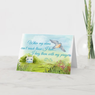 Sie mit meiner Gebetskarte umarmt Karte