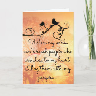 Sie mit meiner Gebetskarte umarmt Karte