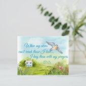 Sie mit meiner Gebetskarte umarmt Postkarte (Stehend Vorderseite)