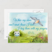 Sie mit meiner Gebetskarte umarmt Postkarte (Vorne/Hinten)