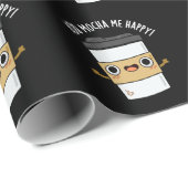 Sie Mocha Me Happy Funny Coffee Pun Dark BG Geschenkpapier (Rolleneckpunkt)