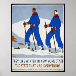Sie mögen den Winter in New York Staat Vintage Pos Poster