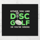 Sie mögen Disk Golf Schaumweinetikett (Einzelnes Label)