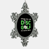 Sie mögen Disk Golf Schneeflocken Zinn-Ornament (Links)