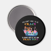 Sie müssen nicht verrückt sein, um uns Flamingo zu Magnet (Vorderseite/Rückseite)