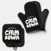 Sie müssen Typografie Cooles Sprichwort schwarz be Ofenhandschuh & Topflappen-Set (Vorderseite/Rückseite)