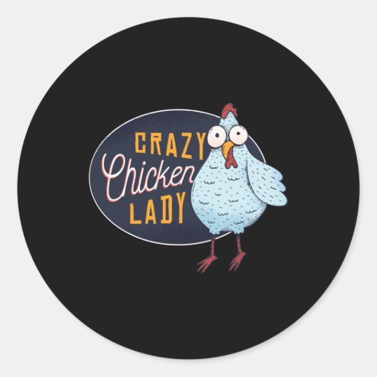 Sie nennen mich Crazy Chicken Lady Runder Aufkleber (Vorderseite)
