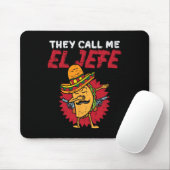 Sie nennen mich El Jefe Taco Lustiger Boss Cinco D Mousepad (Mit Mouse)