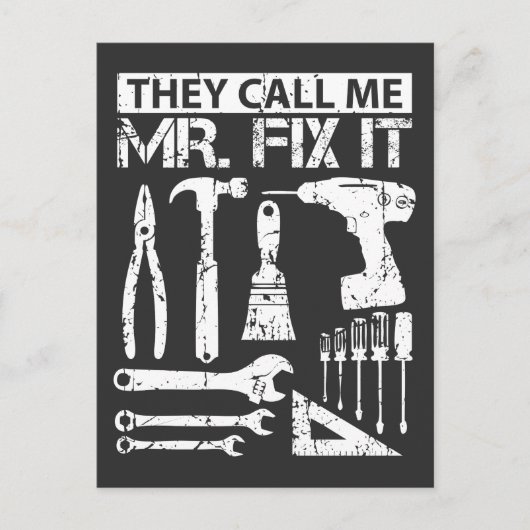 Sie nennen mich Mr Fix It Funny Handyman Vater Vat Postkarte (Vorderseite)