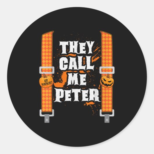 Sie nennen mich Peter Halloween Pumpkin Eater Paar Runder Aufkleber (Vorderseite)