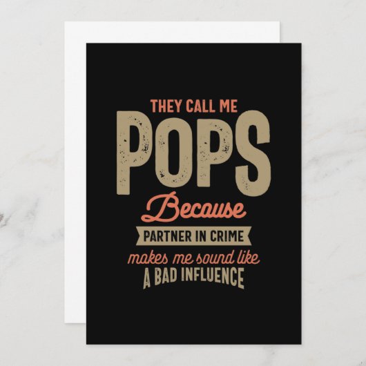 Sie nennen mich Pop, weil sie Verbrecherin sind Einladung (Vorne/Hinten)