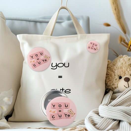 Sie = Niedlich | Niedlicher Katzenknopf Button