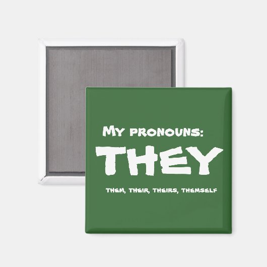 Sie oder Custom Pronoun Magnet (Vorderseite/Rückseite)