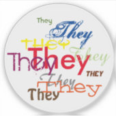 Sie oder ein benutzerdefinierter Pronomen überall Aufkleber (Vorderseite)