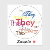 Sie oder ein benutzerdefinierter Pronomen überall Aufkleber (Blatt)