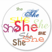 Sie oder ein individueller Pronomen überall Aufkleber (Vorderseite)