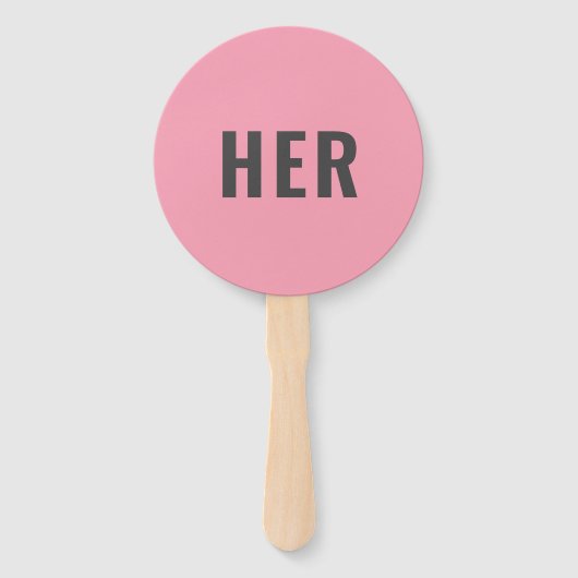 Sie oder Ihm? | Bride Groom Pink Blue Wedding Game Fächer (Vorderseite)