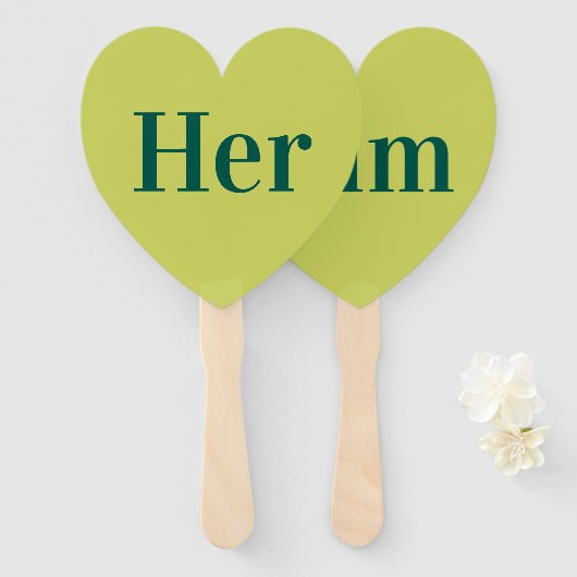 Sie oder Ihm? | Bride Groom Retro Hochzeitsspiel Fächer (Vorne und Hinten)