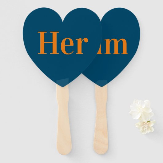 Sie oder Ihm? | Bride Groom Retro Hochzeitsspiel Fächer (Vorne und Hinten)