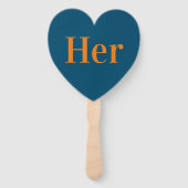 Sie oder Ihm? | Bride Groom Retro Hochzeitsspiel Fächer (Vorderseite)