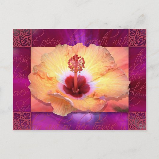 Sie öffnet ihren Mund mit Weisheit Postkarte (Vorderseite)