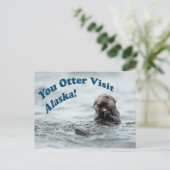 Sie Otter Besuch Alaska Postkarte (Stehend Vorderseite)