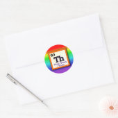 Sie - Periodische Tabellenspalte über Regenbogen Runder Aufkleber (Umschlag)