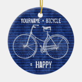 Sie plus Fahrrad entsprechen den glücklichen Keramik Ornament