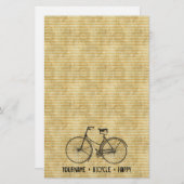 Sie plus Fahrrad entsprechen glücklichem antikem Briefpapier (Vorne/Hinten)