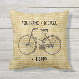 Sie plus Fahrrad entsprechen glücklichem antikem Kissen Für Draußen