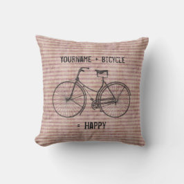 Sie plus Fahrrad entsprechen glücklichem antikem Kissen Für Draußen