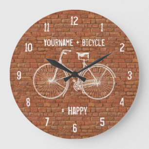 Sie plus Fahrrad entsprechen glücklichen antiken Große Wanduhr