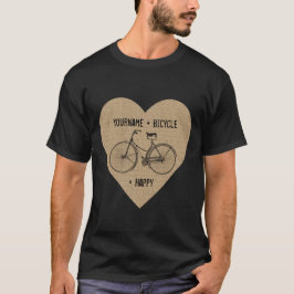 Sie plus Fahrrad entsprechen glücklicher antiker T-Shirt