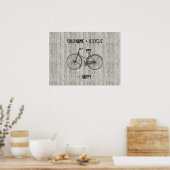 Sie plus Fahrrad sind auch glücklich antike Holzba Poster (Küche)