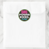 Sie Power Rocks Logo Aufkleber (rund) (Tasche)