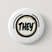 SIE Pronoun Rainbow Circle Pride Button (Vorderseite)