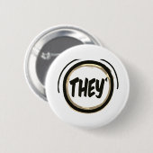 SIE Pronoun Rainbow Circle Pride Button (Vorne & Hinten)