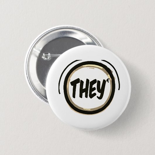 SIE Pronoun Rainbow Circle Pride Button (Vorne & Hinten)